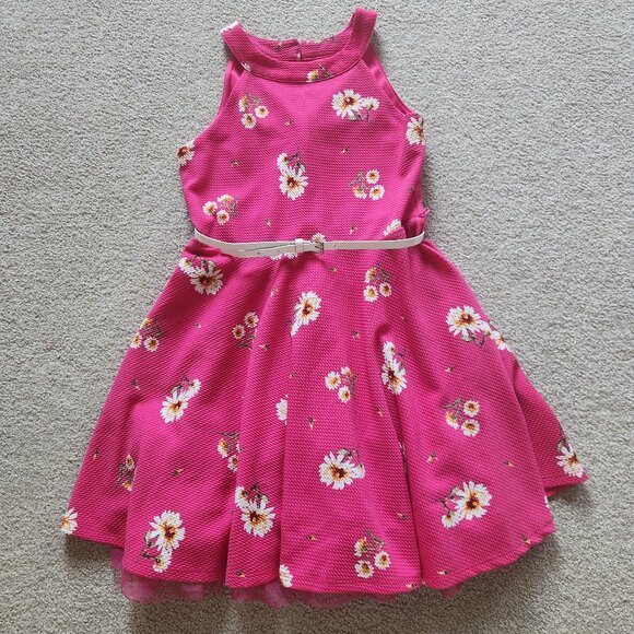 🌸 Knitworks Girls Pink Floral Dress – Size 12 – Elegant & Sweet! - Picture 1 of 9